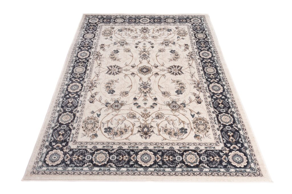 Tapis Colorado Traditionnel Crème Noir Floral