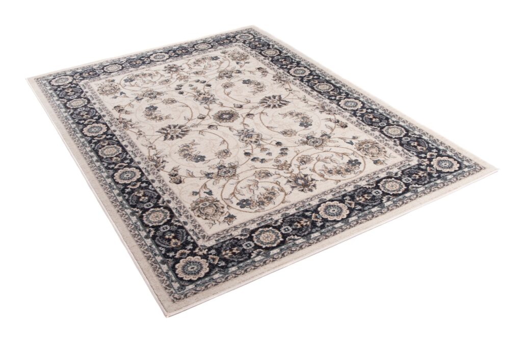 Tapis Colorado Traditionnel Crème Noir Floral