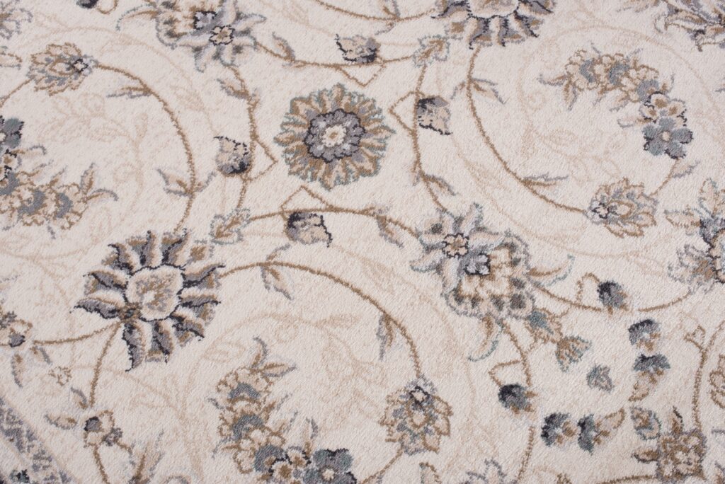 Tapis Colorado Traditionnel Crème Noir Floral