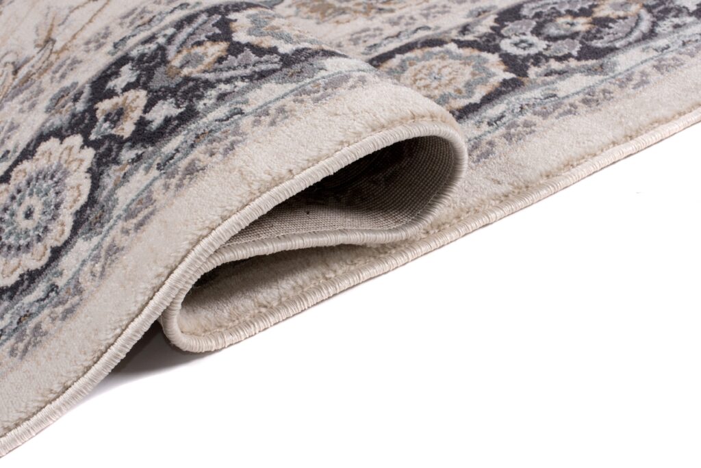 Tapis Colorado Traditionnel Crème Noir Floral