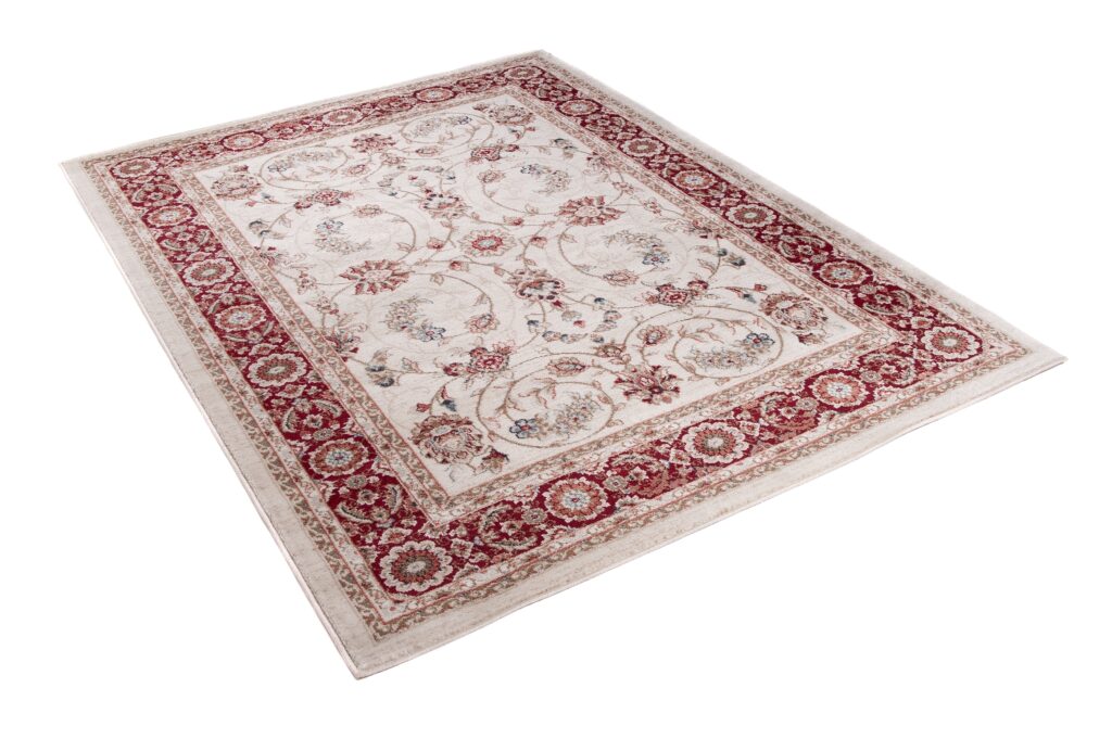 Tapis Colorado Traditionnel Crème Rouge Floral