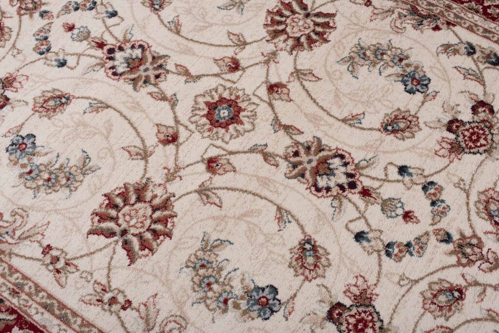 Tapis Colorado Traditionnel Crème Rouge Floral