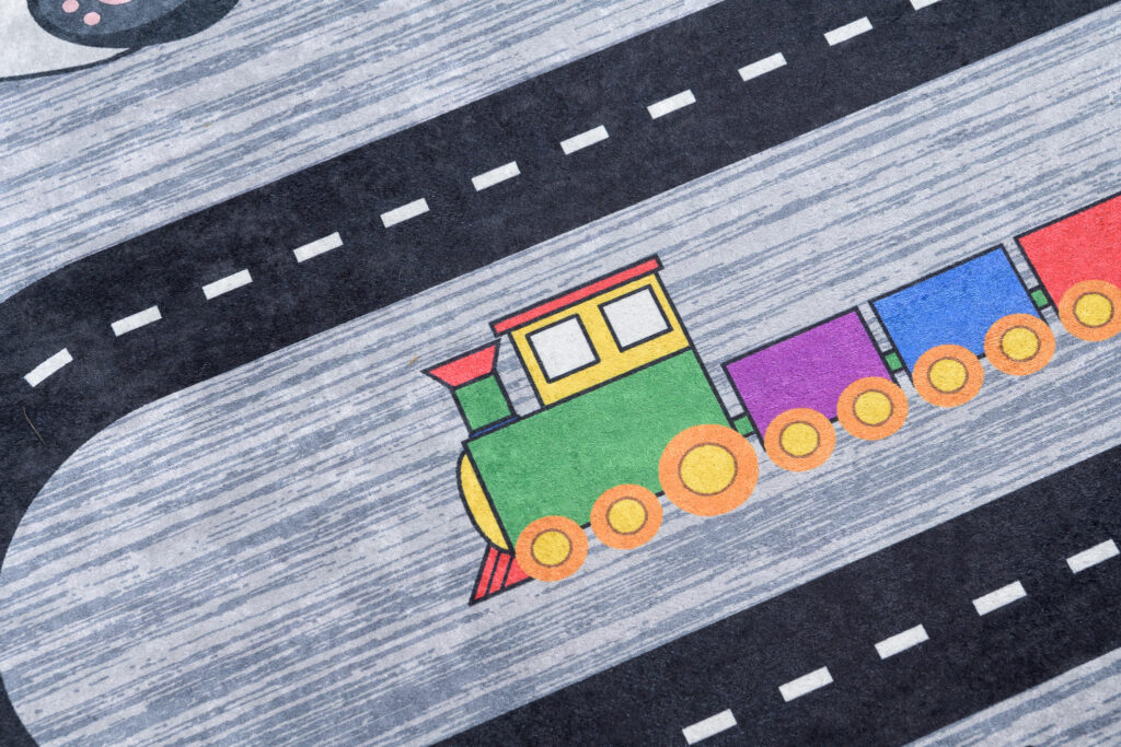 Tapis Emma Enfant Gris Route Antidérapant
