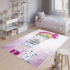Tapis Emma Enfant Rose Fille Chat Antidérapant