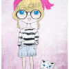 Tapis Emma Enfant Rose Fille Chat Antidérapant