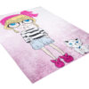 Tapis Emma Enfant Rose Fille Chat Antidérapant