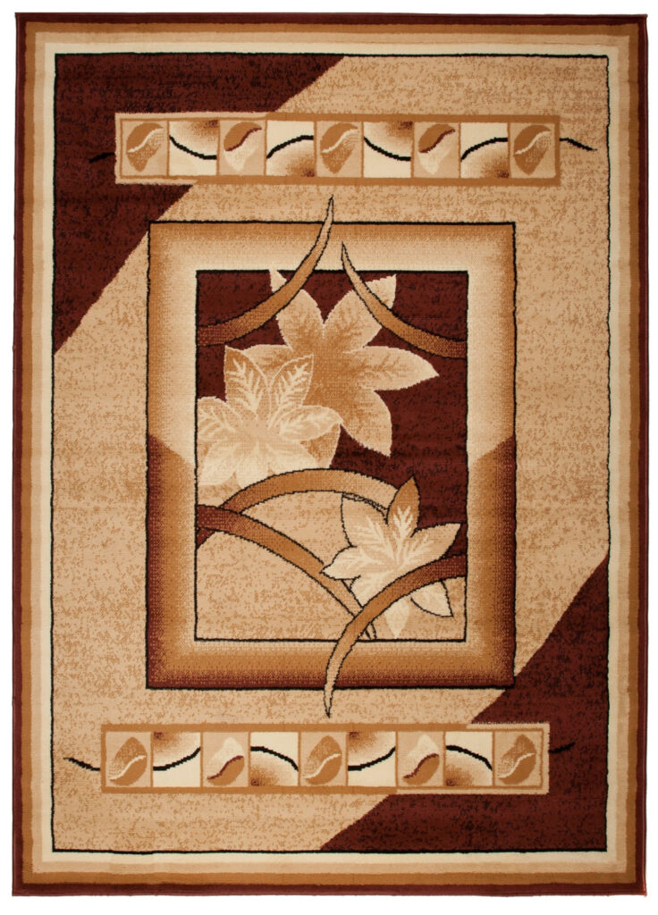 Tapis Atlas Beige Marron Géométrique Floral
