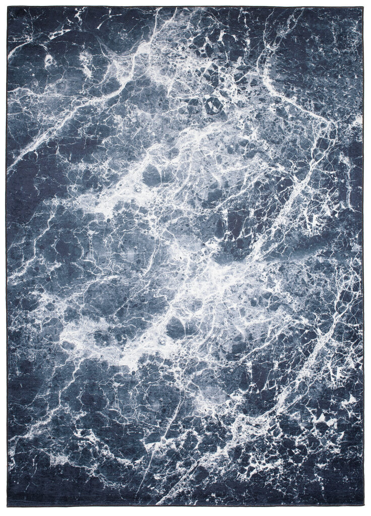 Tapis Toscana Vintage Bleu Marine Marbre