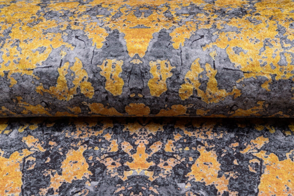 Tapis Victoria Abstrait Gris Foncé Orange