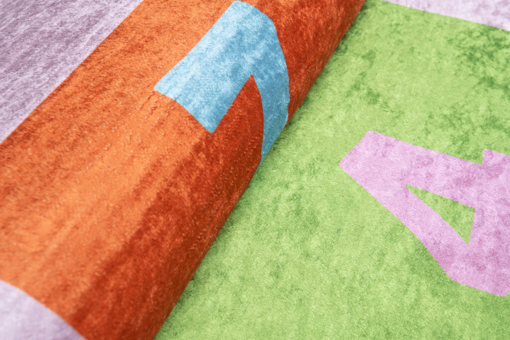 Tapis Emma Enfant Rose Fée Marelle Antidérapant