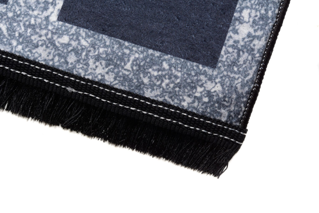 Tapis Toscana à Franges Gris Bleu Cadre