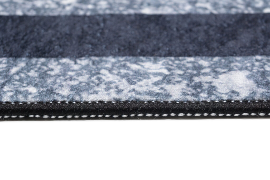 Tapis Toscana à Franges Gris Bleu Cadre