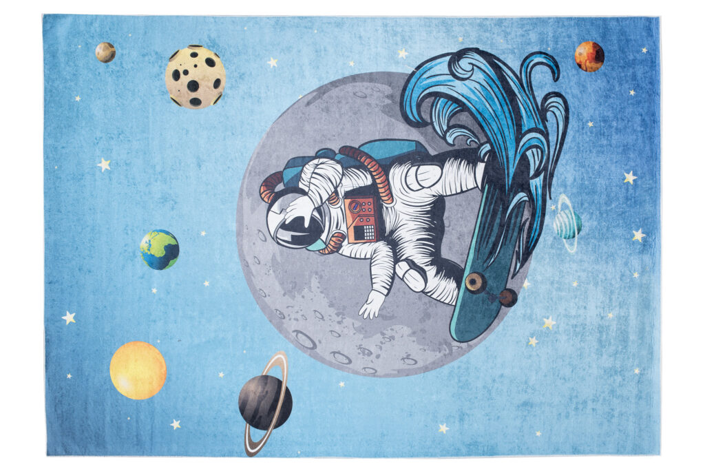 Tapis Emma Enfant Bleu Cosmos Antidérapant