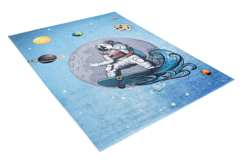 Tapis Emma Enfant Bleu Cosmos Antidérapant