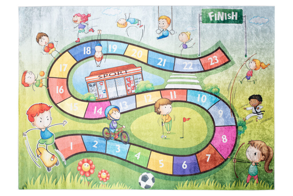 Tapis Emma Enfant Vert Course Antidérapant