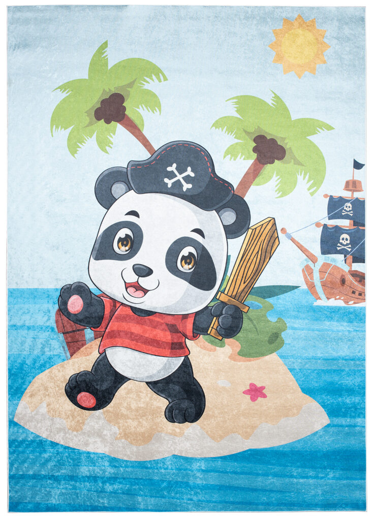 Tapis Emma Antidérapant Lavable Panda Pirate