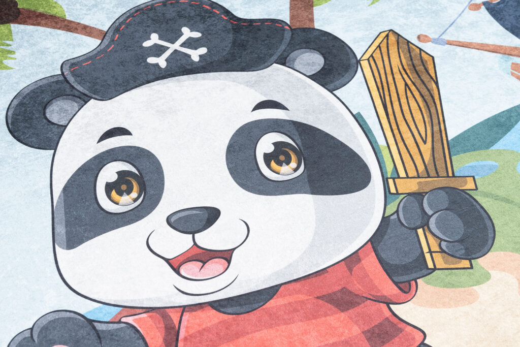 Tapis Emma Antidérapant Lavable Panda Pirate