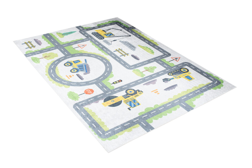 Tapis Emma Antidérapant Lavable Gris Chantier Route