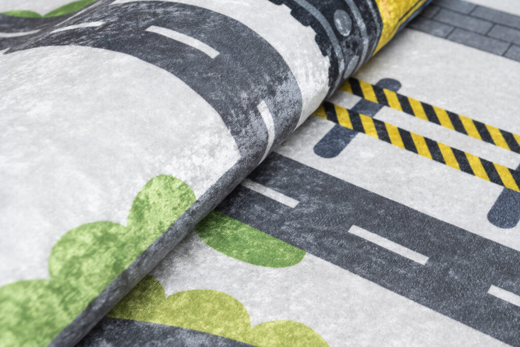 Tapis Emma Antidérapant Lavable Gris Chantier Route