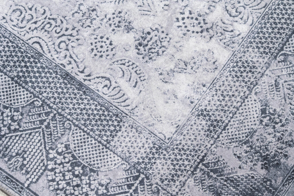 Tapis Victoria Gris Moucheté Ornamental Antidérapant
