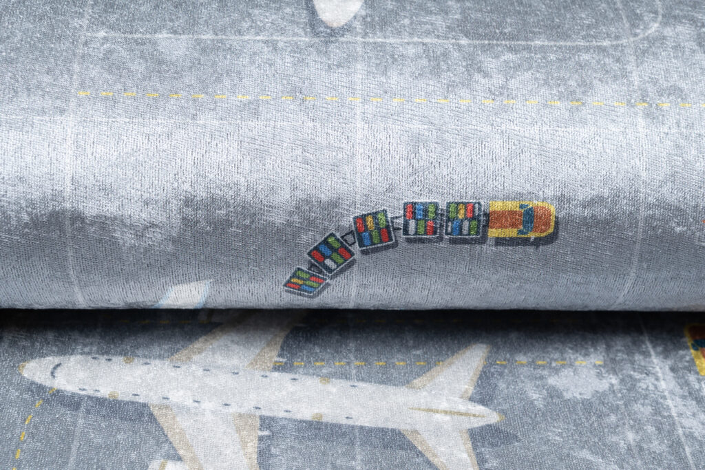 Tapis Emma Antidérapant Lavable Gris Aéroport Route