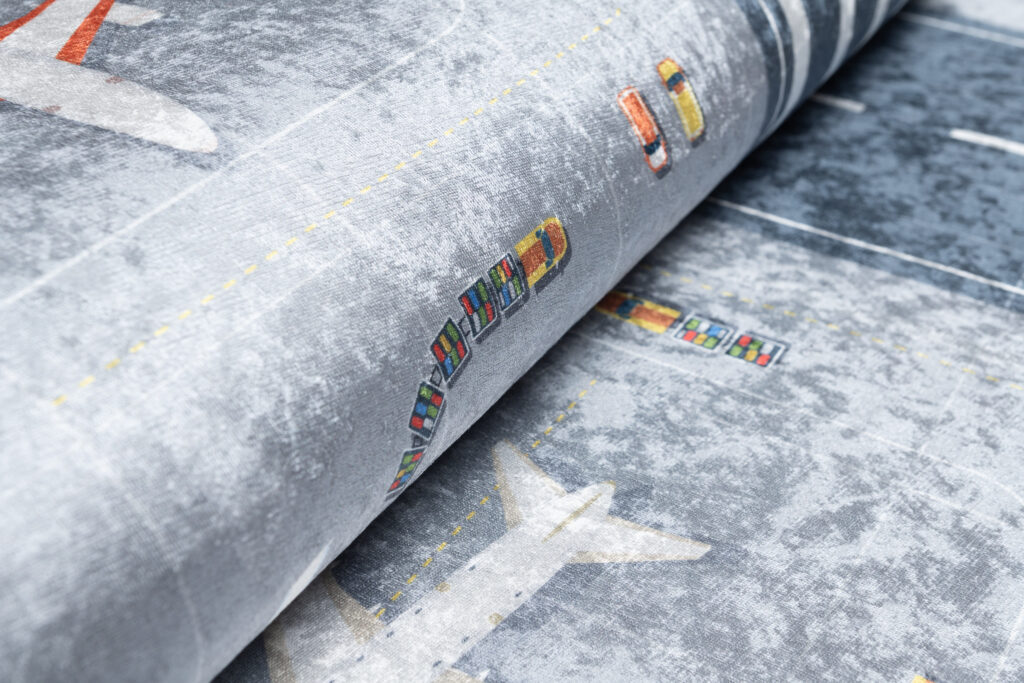 Tapis Emma Antidérapant Lavable Gris Aéroport Route