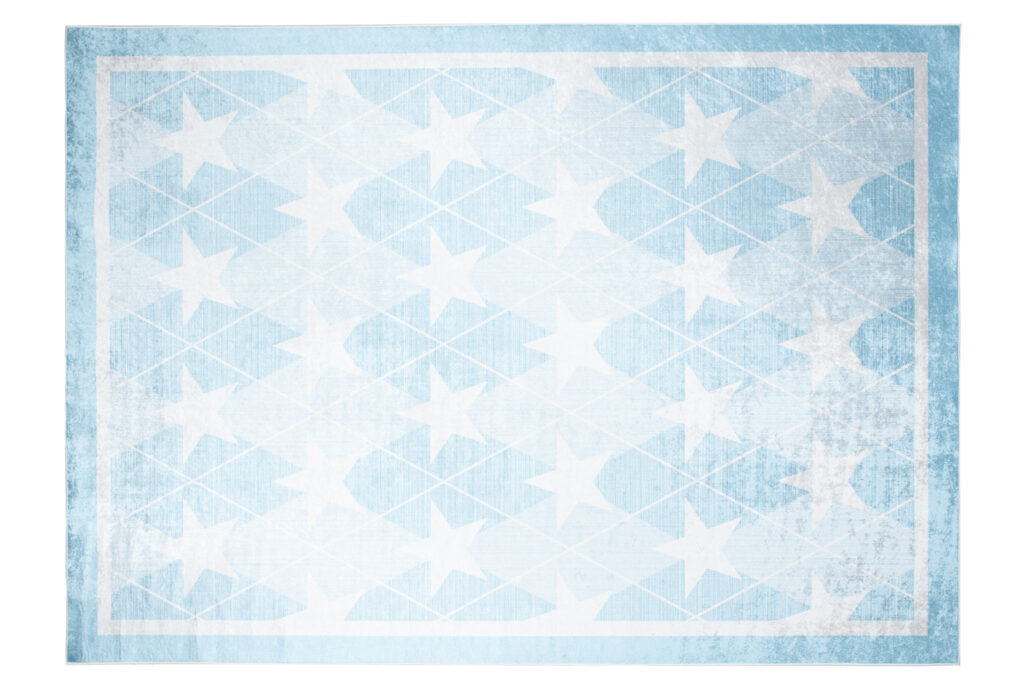 Tapis Emma Antidérapant Lavable Bleu Etoiles