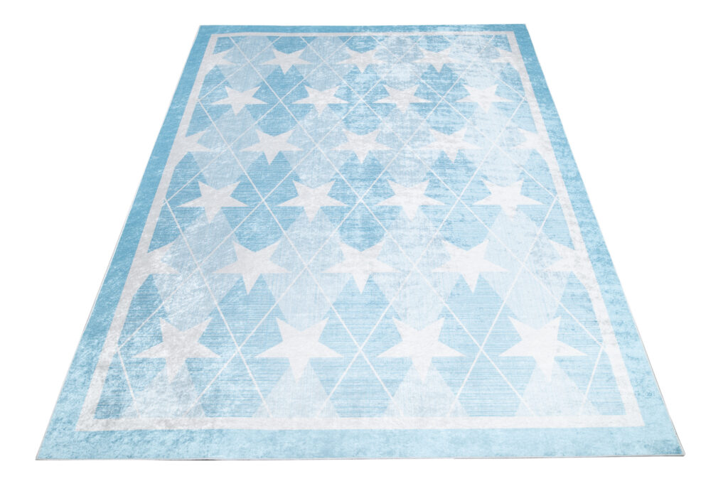Tapis Emma Antidérapant Lavable Bleu Etoiles