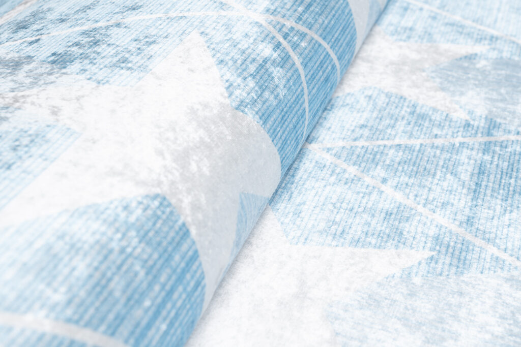 Tapis Emma Antidérapant Lavable Bleu Etoiles