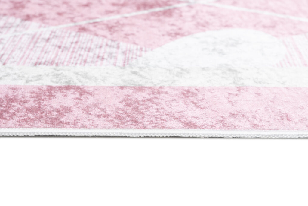 Tapis Emma Antidérapant Lavable Rose Coeurs