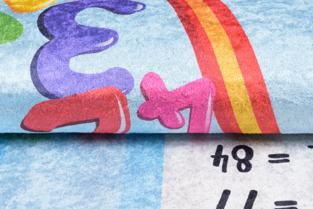 Tapis Emma Enfant Bleu Table de Multiplication