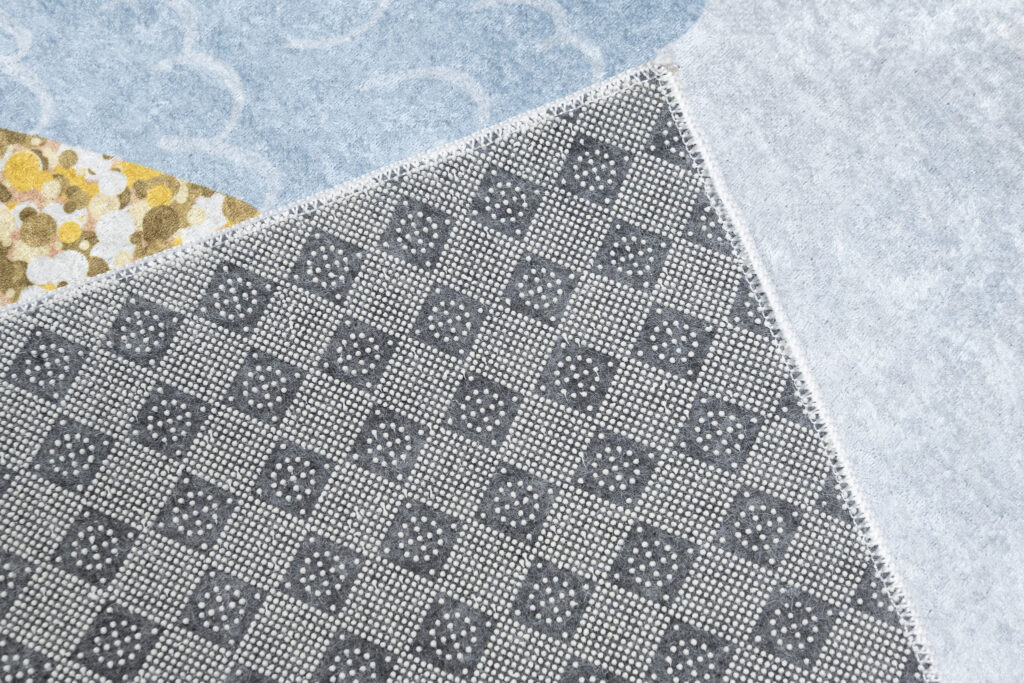 Tapis Emma Enfant Bleu Gris Petit Prince Antidérapant