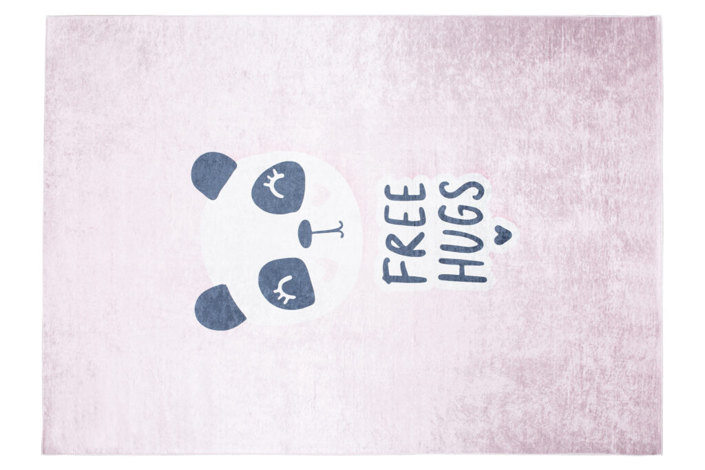 Tapis Emma Enfant Rose Panda Antidérapant