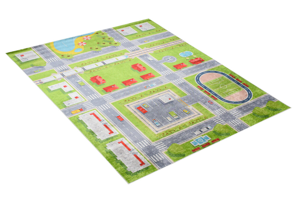Tapis Emma Enfant Vert Ville Antidérapant