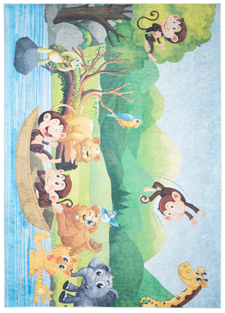 Tapis Emma Antidérapant Lavable Safari Rivière