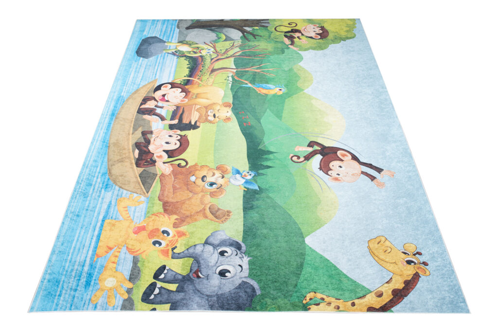 Tapis Emma Antidérapant Lavable Safari Rivière