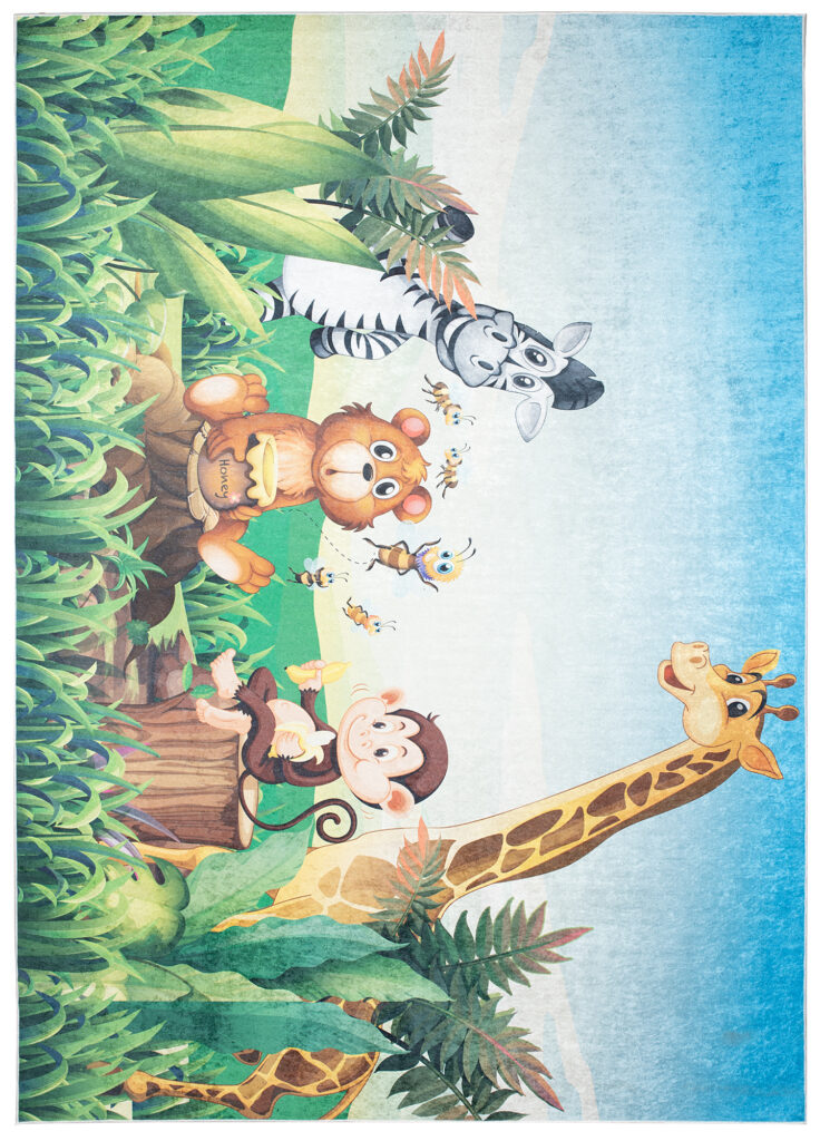 Tapis Emma Antidérapant Lavable Safari Herbe