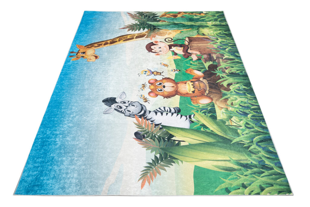 Tapis Emma Antidérapant Lavable Safari Herbe