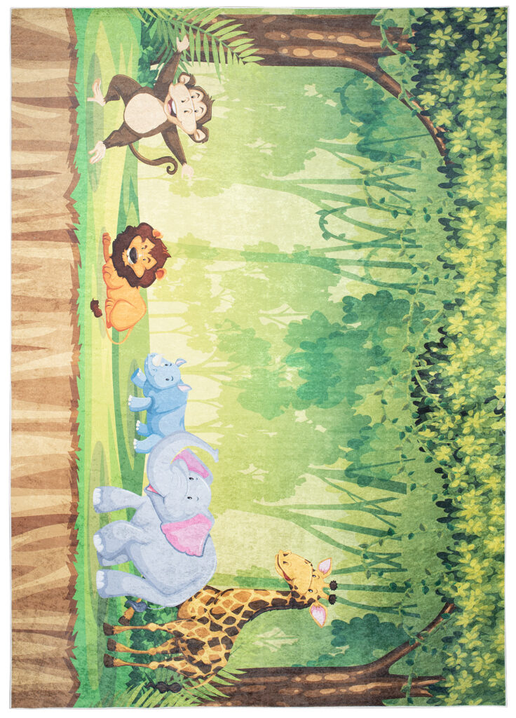 Tapis Emma Antidérapant Lavable Safari Jungle