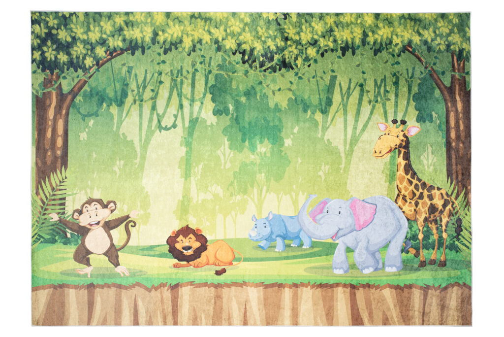 Tapis Emma Antidérapant Lavable Safari Jungle
