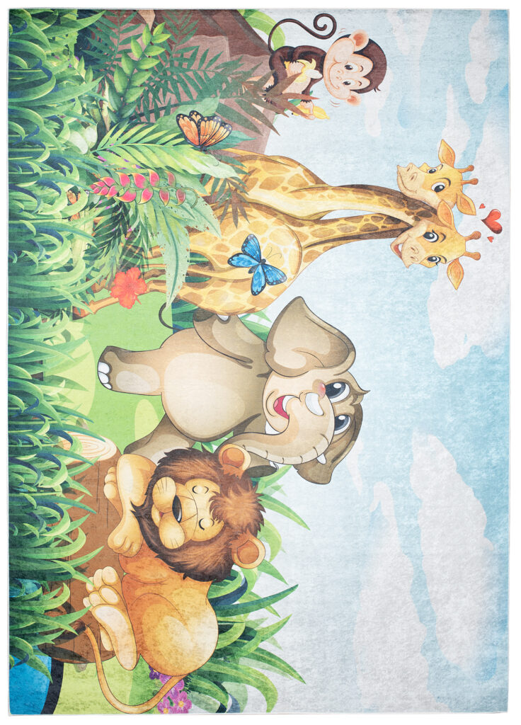 Tapis Emma Antidérapant Lavable Safari Prairie
