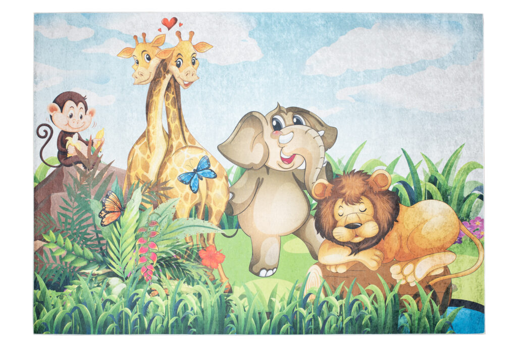 Tapis Emma Antidérapant Lavable Safari Prairie