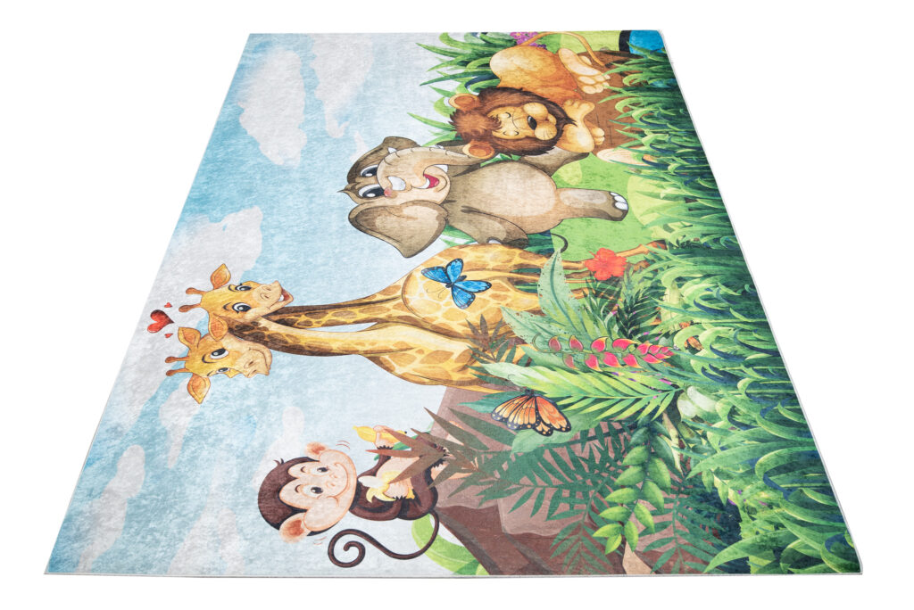 Tapis Emma Antidérapant Lavable Safari Prairie
