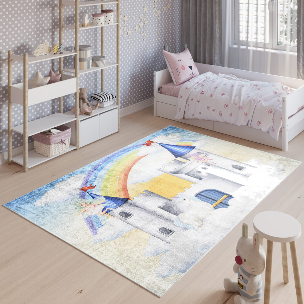 Tapis Emma Enfant Multicolore Château