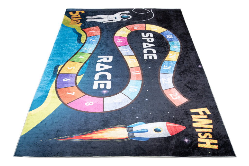 Tapis Emma Enfant Foncé Cosmos Course Antidérapant