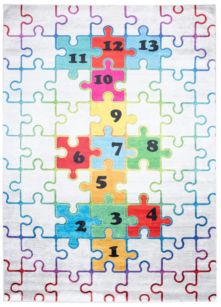 Tapis Emma Enfant Clair Puzzle Marelle Antidérapant