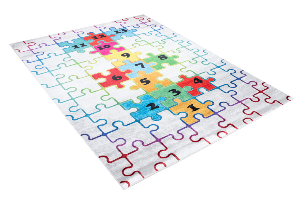 Tapis Emma Enfant Clair Puzzle Marelle Antidérapant