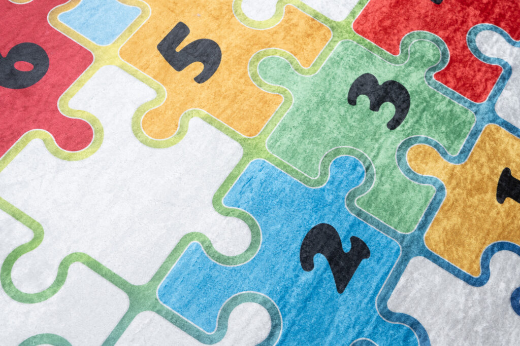 Tapis Emma Enfant Clair Puzzle Marelle Antidérapant