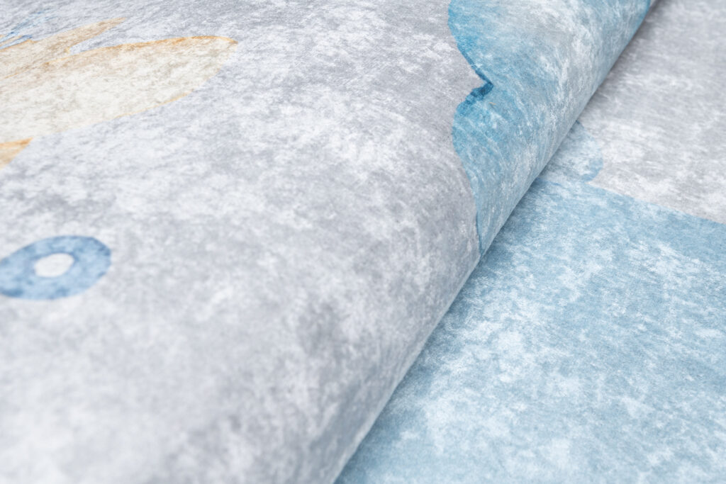 Tapis Emma Enfant Gris Bleu Marelle Antidérapant