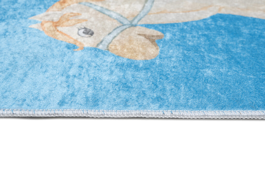 Tapis Emma Enfant Gris Bleu Marelle Antidérapant
